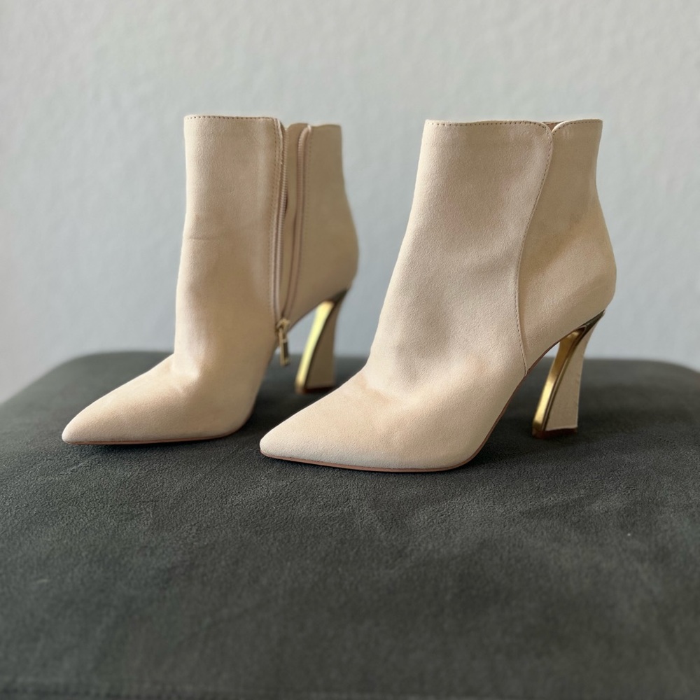 J LO beige ankle booties